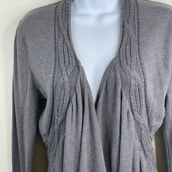 Vintage Y2K Long Line Cable Knit Cardigan Sweater Small Elena Vampire Layering - Picture 3 of 9